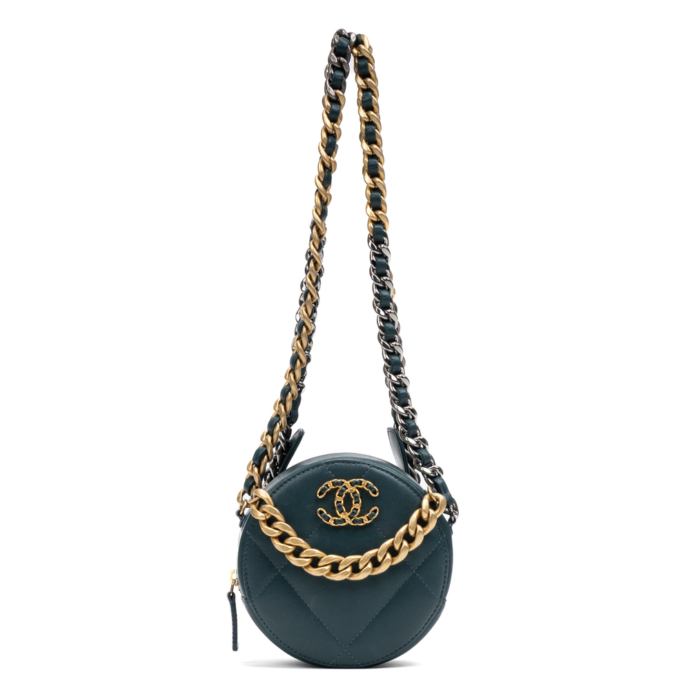 Chanel 19 Round Chain Clutch Crossbody Mini
